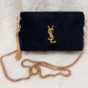 Yves Saint Laurent Black and Gold Cosmetic Bag
